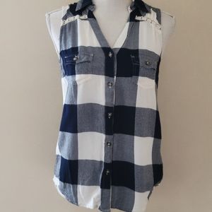 Triple five soul checkered button down size sp